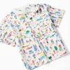 T-shirt and dungarees Carolina Celas x Zippy for baby boys, white/beige