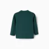 Long sleeve T-shirt with Clay Horse for baby boys, dark green