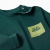 Long sleeve T-shirt with Clay Horse for baby boys, dark green
