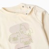 Long sleeve T-shirt with printed horses for baby boys, light beige