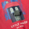 Long sleeve cotton T-shirt with 3D house print for baby boys, red