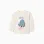 Long sleeve cotton T-shirt with 3D tree print for baby boys, white