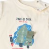 Long sleeve cotton T-shirt with 3D tree print for baby boys, white