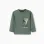Long sleeve cotton T-shirt with Sit and Draw print for baby boys, green