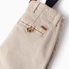 Twill Trousers with Removable Braces for Baby Boys, Beige