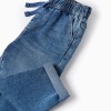 Denim Trousers with Drawstring 'Comfort Denim' for Baby Boys, Blue