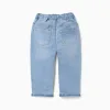 Slim fit denim joggers with drawstring for baby boys, light blue