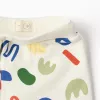 Brushed joggers with a colourful motif for baby boys, multicolour