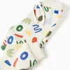 Brushed joggers with a colourful motif for baby boys, multicolour