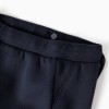 Brushed joggers with cargo pockets and print for baby boys, navy blue