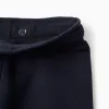 Brushed fleece joggers with cargo pockets for baby boys, navy blue