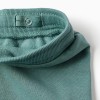 Brushed fleece joggers with cargo pockets for baby boys, blue-green