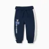 Brushed joggers with Mickey print for babies and boys, navy blue/white
