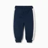 Brushed joggers with Mickey print for babies and boys, navy blue/white