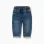 Baby boys' pull-on jeans with drawstring, dark blue