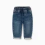 Baby boys' pull-on jeans with drawstring, dark blue