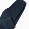 Slim twill chino trousers with pockets for baby boys, dark blue
