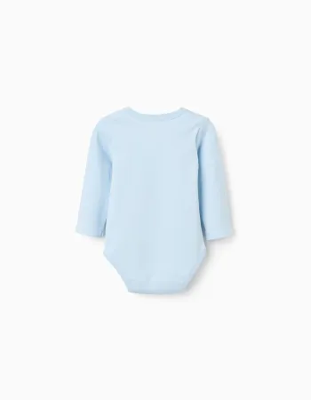 Pack of 4 cotton bodysuits for newborn and baby boys, blue/white