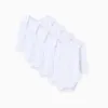 Pack of 4 bodysuits with lap shoulders for newborns and babies, white