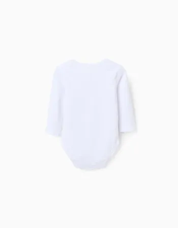 Pack of 4 bodysuits with lap shoulders for newborns and babies, white