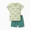 Short sleeve cotton pyjamas with alligator motif for baby boys, green