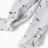 2 cotton babygrows with car prints for newborn and baby boys, green/grey