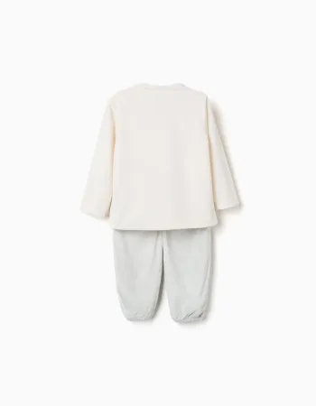 Velvet pyjamas with Toy Story for newborn and baby boys, beige/green