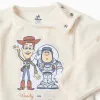 Velvet pyjamas with Toy Story for newborn and baby boys, beige/green