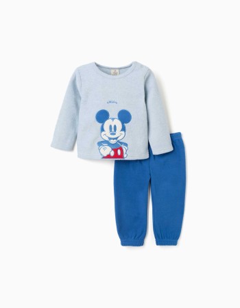 Polar fleece pyjamas with Mickey for newborn and baby boys, blue