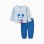 Polar fleece pyjamas with Mickey for newborn and baby boys, blue
