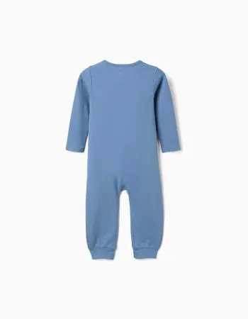 2 cotton sleepsuits with Mickey for newborn and baby boys, blue/white