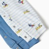 2 cotton sleepsuits with Mickey for newborn and baby boys, blue/white