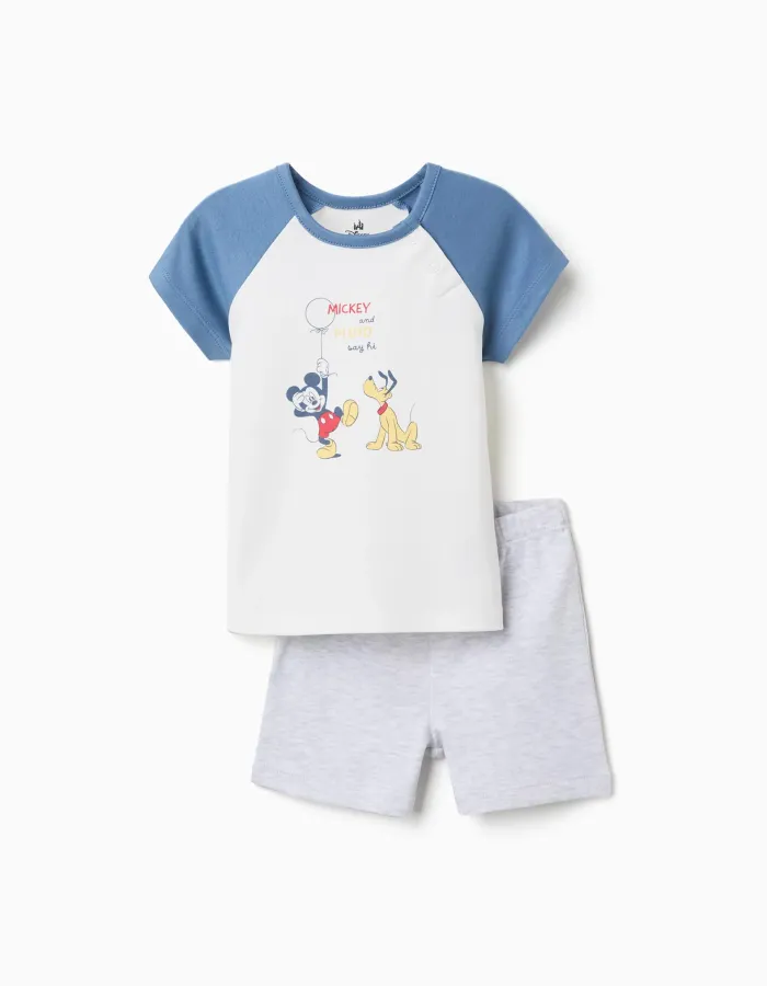 Short pyjamas with Mickey & Pluto for newborn and baby boys, multicolour