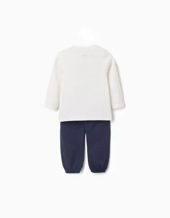 Long sleeve pyjamas with Paw Patrol print for baby boys, white/blue