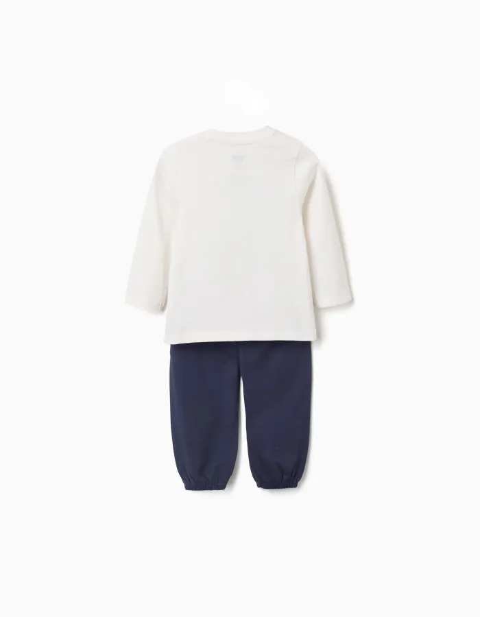 Long sleeve pyjamas with Paw Patrol print for baby boys, white/blue