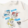 Long sleeve pyjamas with Paw Patrol print for baby boys, white/blue