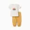 Short sleeve pyjamas with racing car print for baby boys, white/yellow