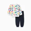 Sweatshirt with motif + joggers for baby boys, multicolour