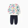 Sweatshirt with motif + joggers for baby boys, multicolour