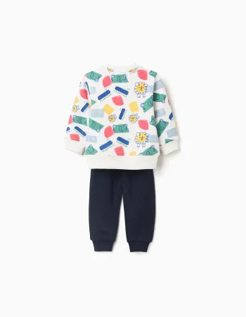 Sweatshirt with motif + joggers for baby boys, multicolour