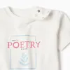 Cotton T-shirt with print + shorts for baby boys, white/dark blue