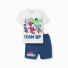 Spidey & Friends Toddler & Boys' T-Shirt + Shorts, White/Blue