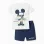 Cotton T-shirt and shorts with Mickey print for baby boys, white/blue