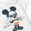 Cotton T-shirt and shorts with Mickey print for baby boys, white/blue
