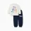 Cotton jogging set with Bluey print for babies and children, white/blue