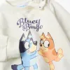 Cotton jogging set with Bluey print for babies and children, white/blue