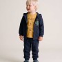3-piece brushed jogging set for baby boys, navy blue/yellow