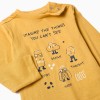 3-piece brushed jogging set for baby boys, navy blue/yellow