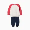 Brushed jogging set with Mickey for babies and boys, red/white/blue