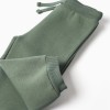 Brushed jogging set with house print for baby boys, dark green
